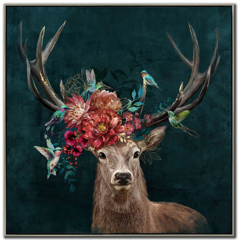 Floral Crown I Wall Art - Multi-Colour - 37 X 37