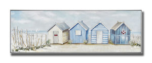 Seaside Shacks Wall Art - Blue - 60 X 20