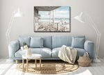 Coastal Sunrise Wall Art - White/Blue - 40 X 28
