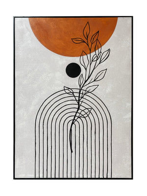 Dans l'abstrait Tableau – beige, orange et noir