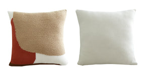 Dans l'abstrait Coussin 18 po x 18 po – beige, rouge