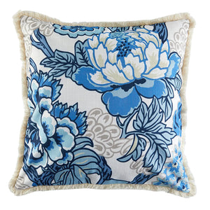 Garden Party Coussin décoratif d’extérieur – jardin anglais bleu