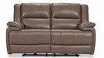 Allie Leather Dual Power Reclining Loveseat - Mocha