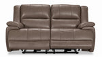 Allie Leather Dual Power Reclining Loveseat - Mocha