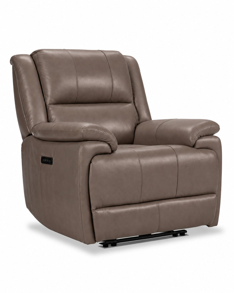 Allie Leather Dual Power Recliner - Mocha