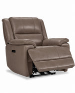 Allie Leather Dual Power Recliner - Mocha