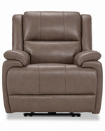 Allie Leather Dual Power Recliner - Mocha