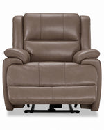 Allie Leather Dual Power Recliner - Mocha