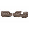 Allie Ens. Sofa, causeuse et fauteuil inclinables électriques à double inclinaison en cuir – moka