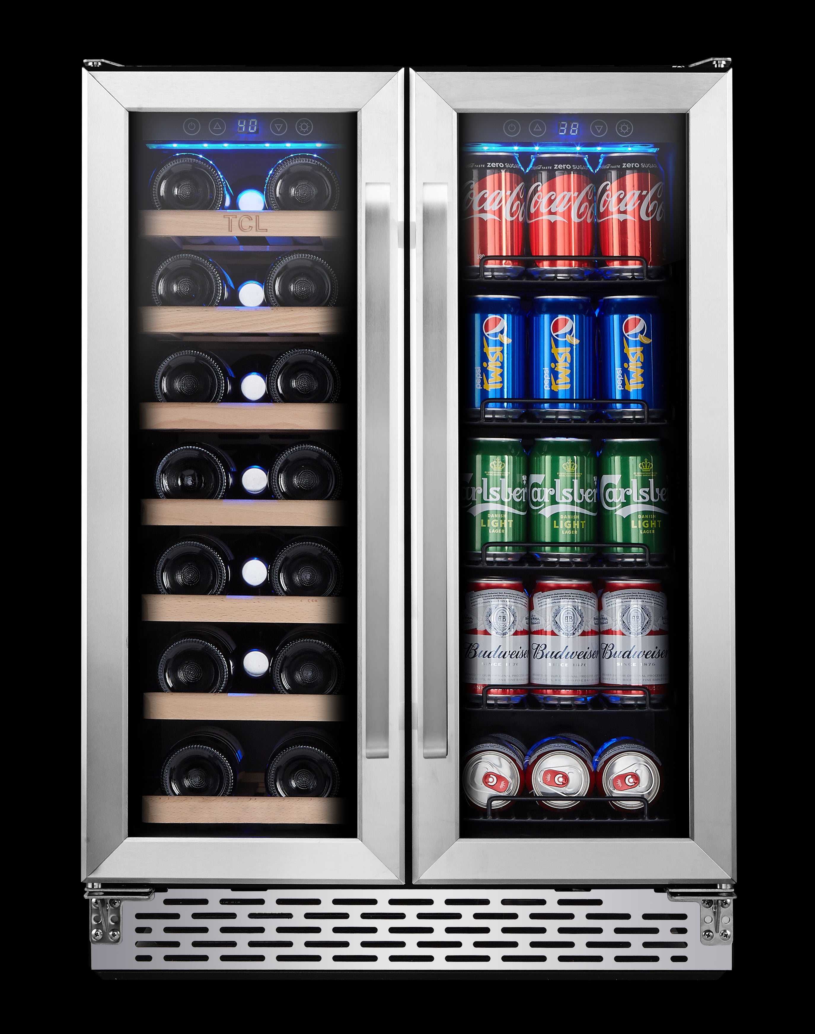 TCL Stainless Steel 20-Bottle Dual Zone Wine Cooler - B422D-3