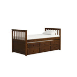 Trudy 3-Piece Twin Captain Bed with Trundle - Espresso