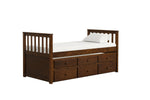 Trudy 3-Piece Twin Captain Bed with Trundle - Espresso