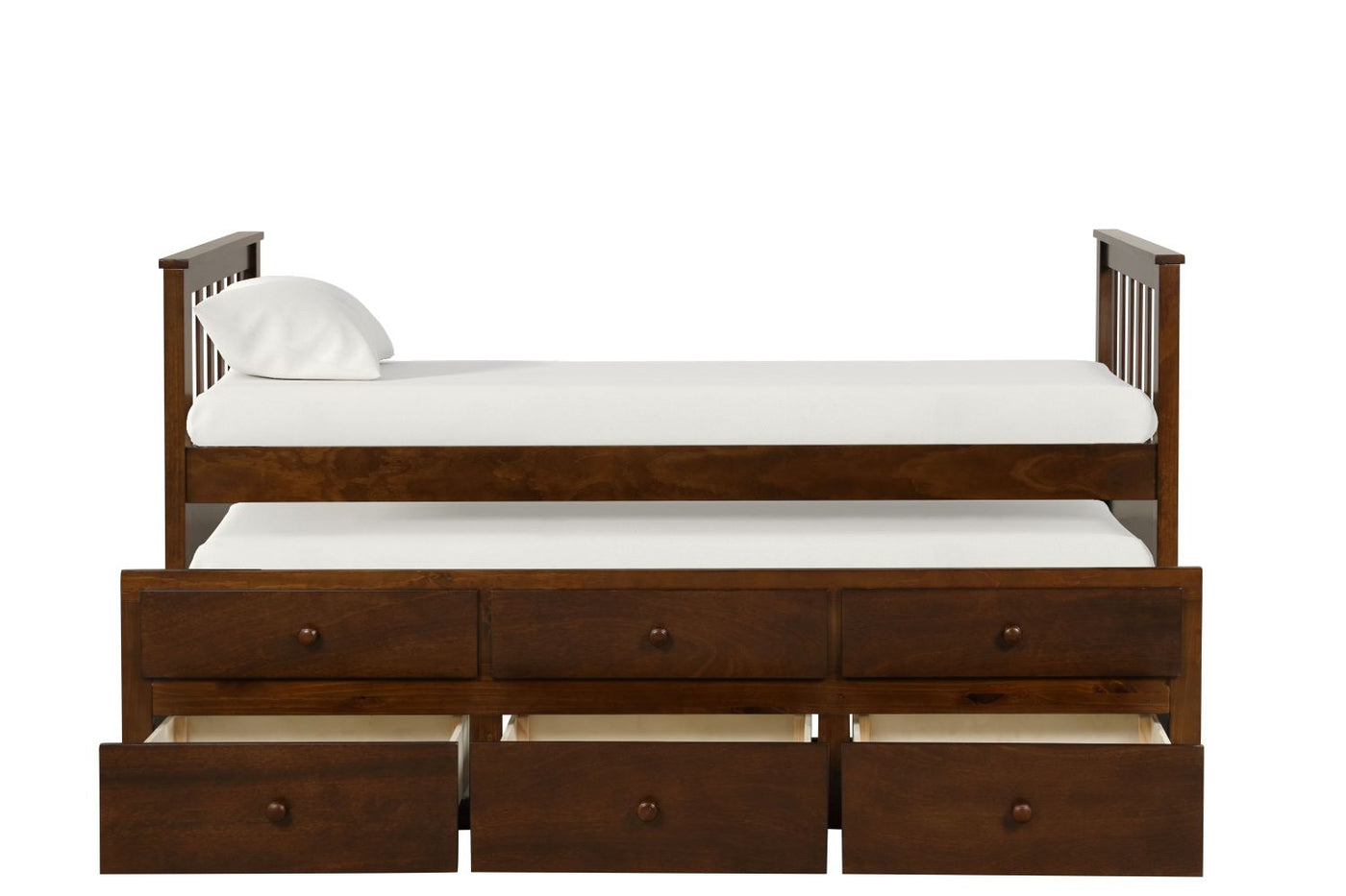Trudy 3-Piece Twin Captain Bed with Trundle - Espresso