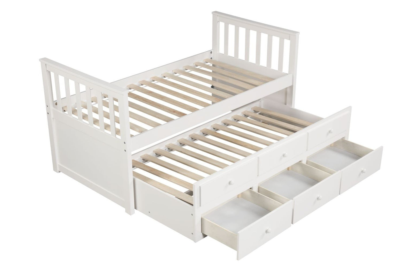 Trudy 6-Piece Twin Captain Bedroom Package with Trundle - White