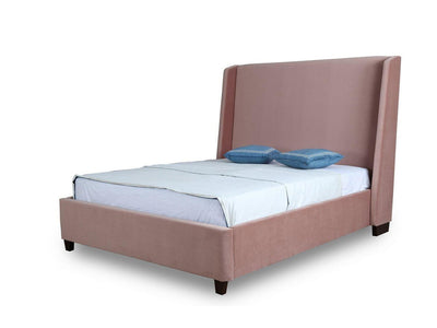 Osh Velvet Queen Bed - Blush
