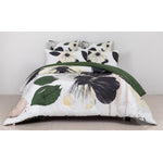 In Full Bloom 5-Piece King Comforter Set - White, Green, Black