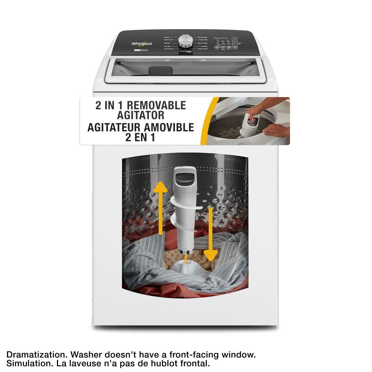 Whirlpool White Top Load Washer with Removable Agitator (5.4 Cu Ft) - WTW5057LW