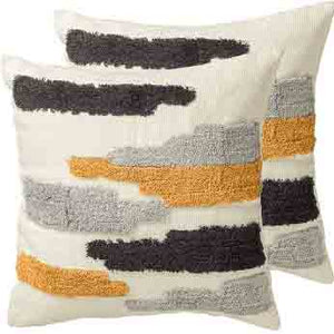 Ponderosa I 20" x 20" Decorative Cushion - Yellow/Light Grey/Charcoal