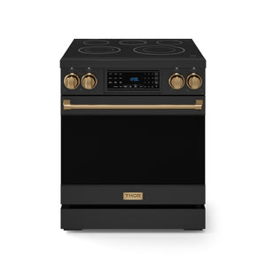 Thor Kitchen Black Stainless Steel Freestanding Professional Electric Range|Gordon Ramsay Series (4.55 cu.ft.) - RSE30B-BRZ