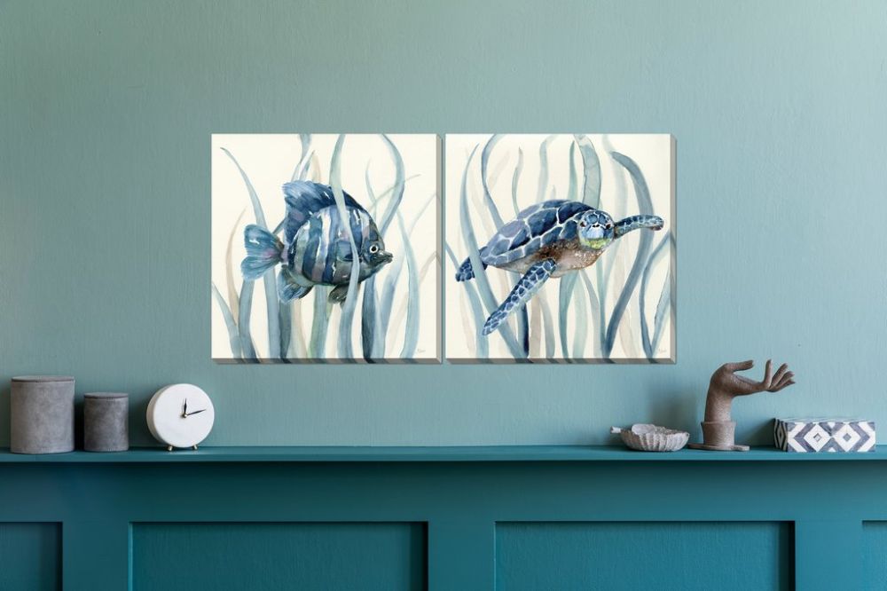 Finding our Friends Wall Art - Blue - 16 X 16 - Set of 2
