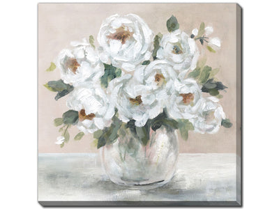 Vase of Flowers II Wall Art - White/Green - 24 X 24