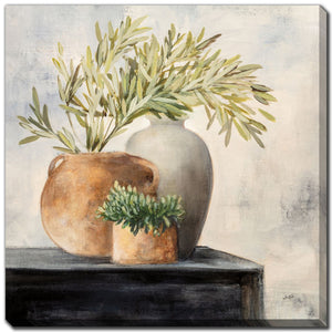 Plants in Pots I Wall Art - Light Brown/Green - 24 X 24