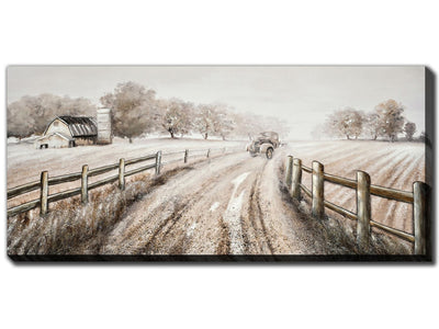 Country Roads Wall Art - Light Brown/Beige - 71 X 32