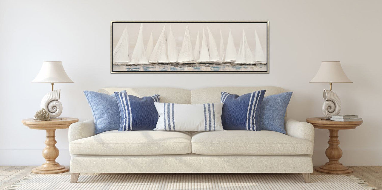 Harbour Wall Art - White - 61 X 21