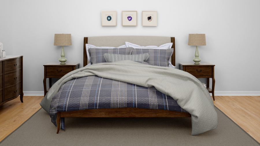 Cotton House King Textured Blanket - Grey