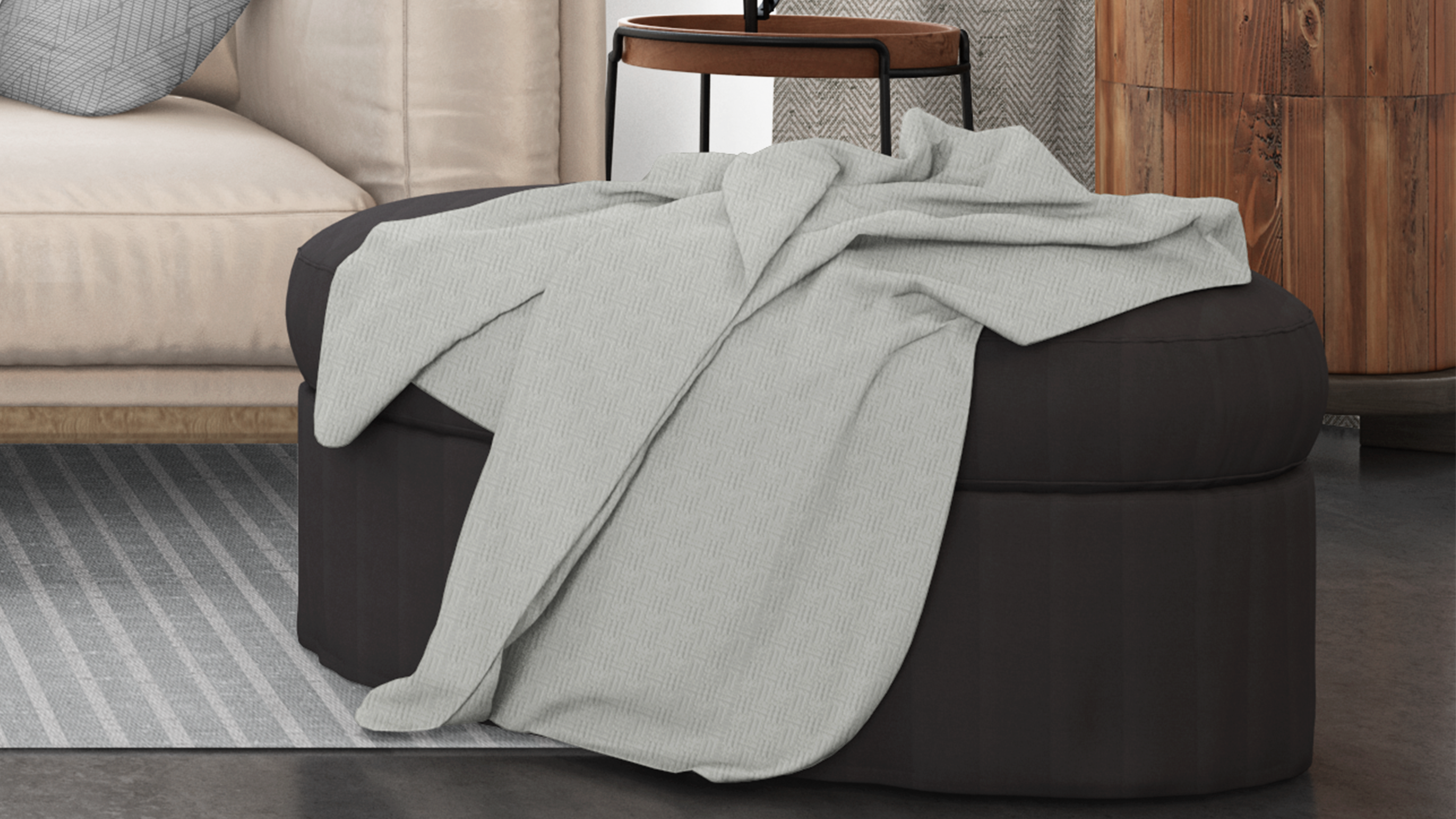 Cotton House King Textured Blanket - White