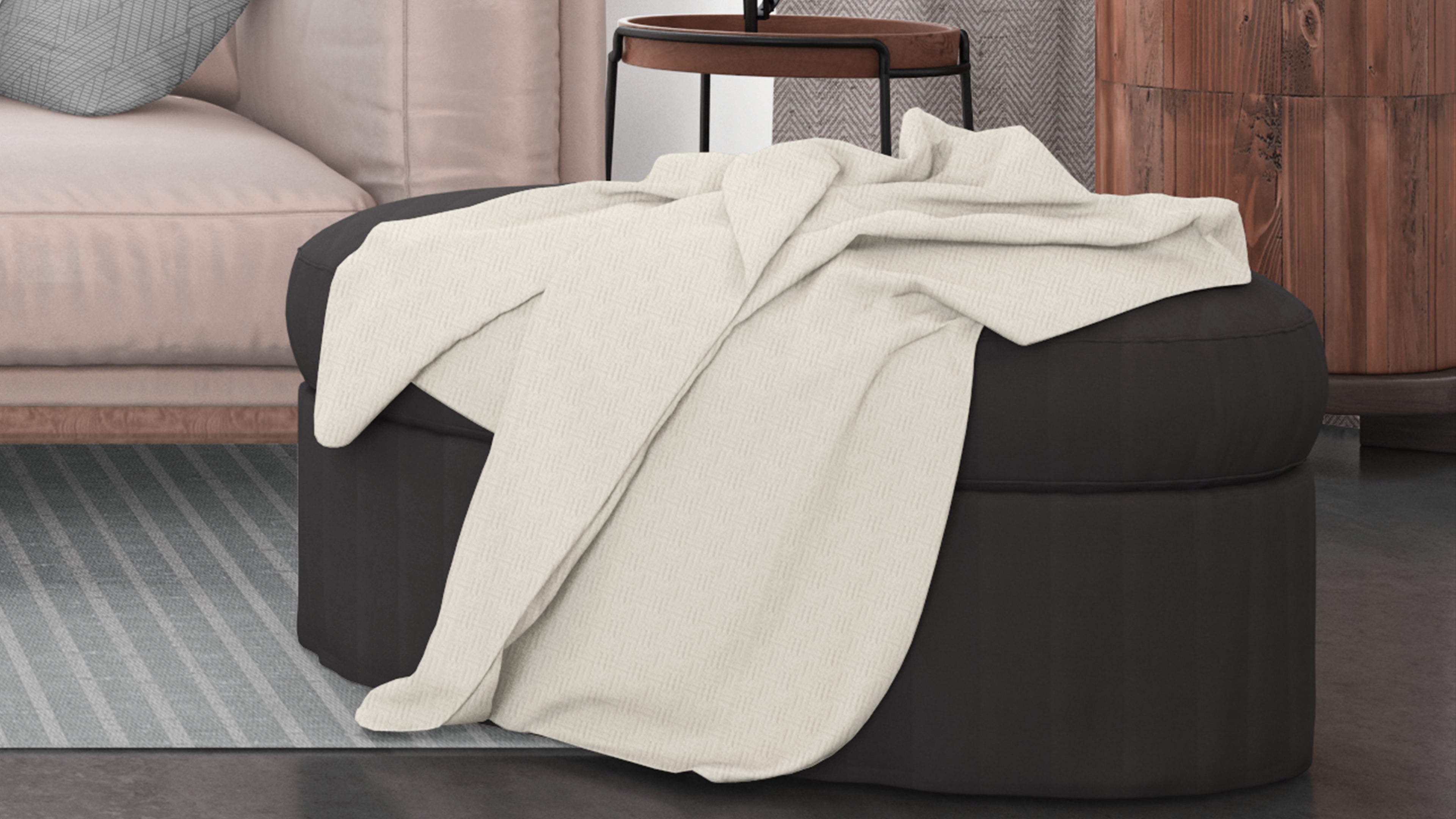 Cotton House Double/Queen Textured Blanket - Cream