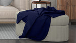 Cotton House Double/Queen Textured Blanket - Blue