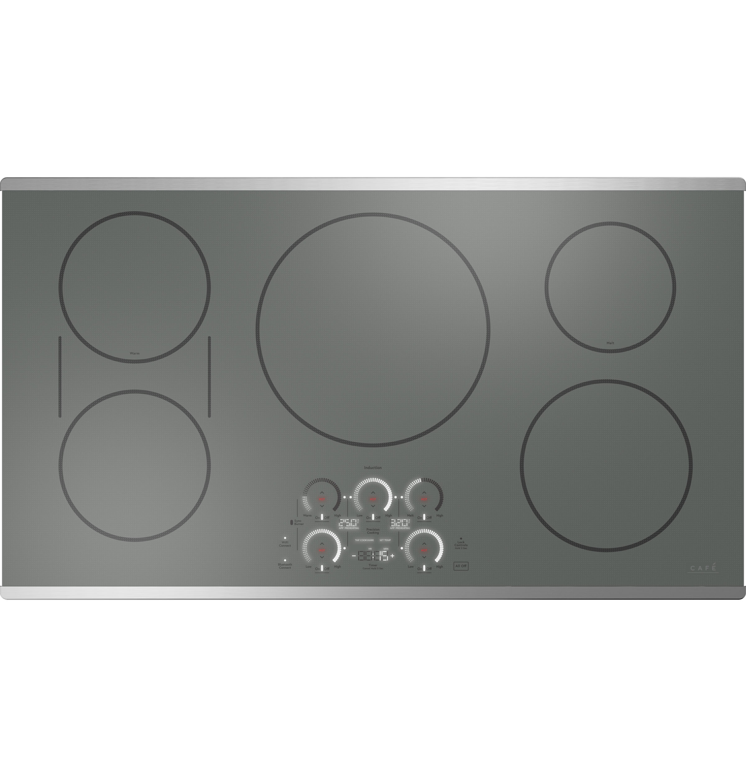 Café Stainless Steel 36" Built-In Touch Control Induction Cooktop - CHP90362TSS