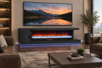 Arden 90" Fireplace TV Console - Washed Charcoal