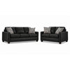 City Ens. Sofa et causeuse en cuir – noir