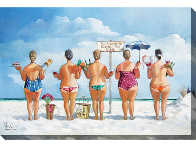 No Booze Beach Canvas Wall Art - 30 X 45
