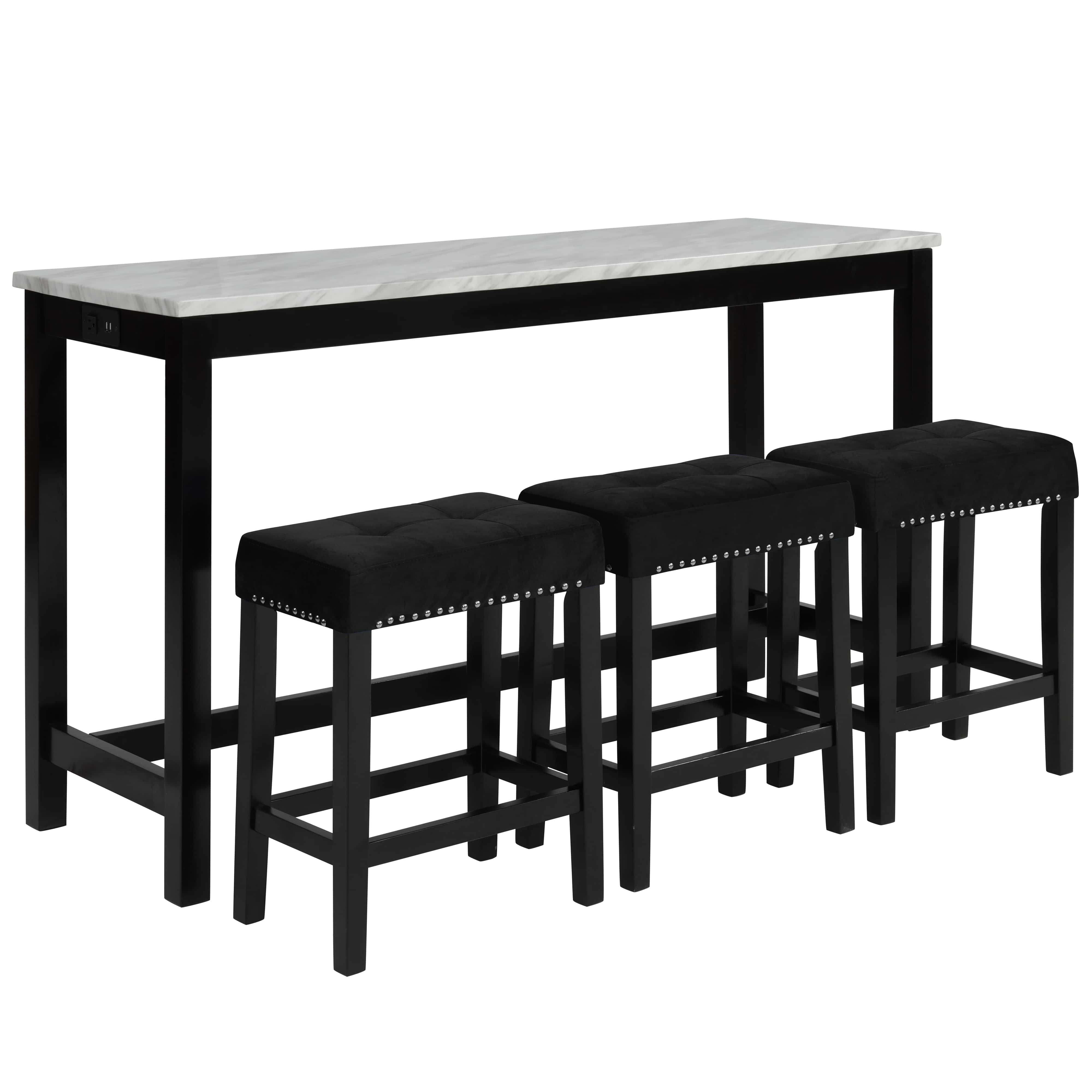 Kalee 4-Piece Counter Height Dining Set - Black