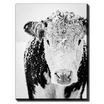 Winter Cow Wall Art - White/Black - 30 X 45