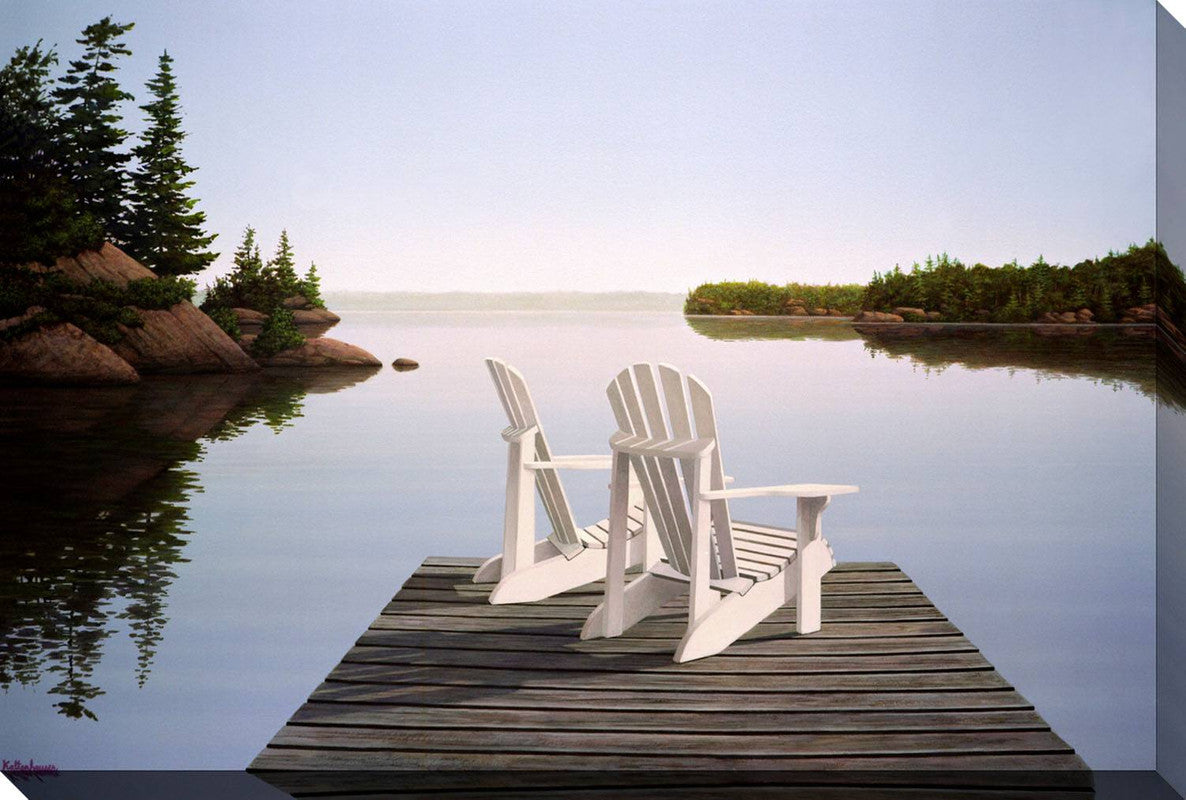 Date For Two on The Dock Canvas Wall Art - 30 X 45