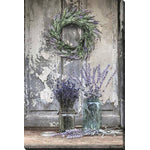 Lavender Wreath and Rustic Scenery Canvas Wall Art - 30 X 45