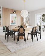 Koldby Round Dining Chair - Black/Natural Cane - Set of 2