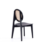 Koldby Round Dining Chair - Black/Natural Cane - Set of 2