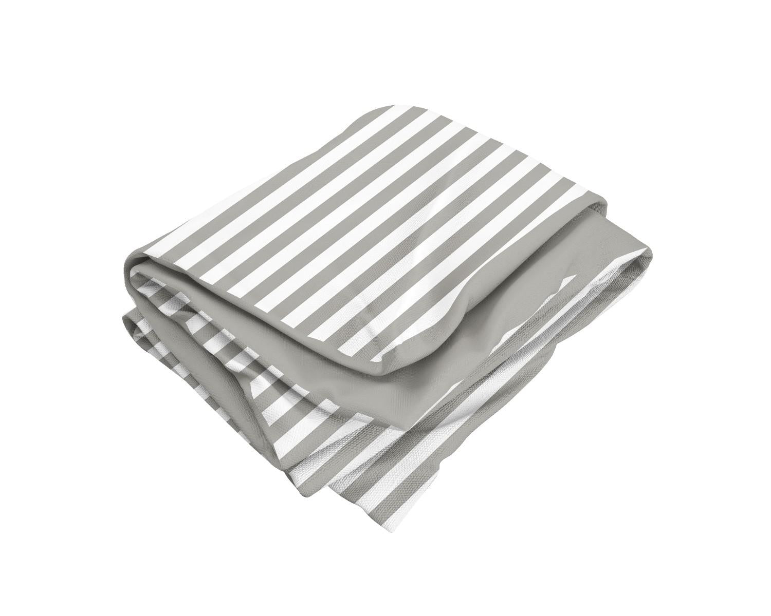 Cotton House 3-Piece King Duvet Cover Set - Pewter Stripes