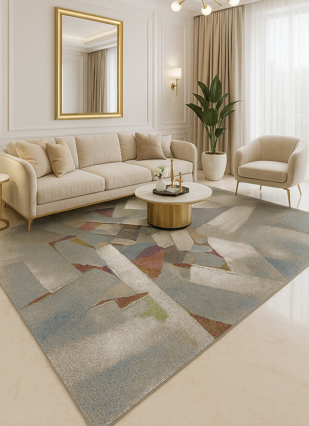 L2 Decor Diamond Area Rug 8' x 11' - Beige