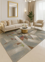 L2 Decor Diamond Area Rug 5' x 8' with Underpad - Beige