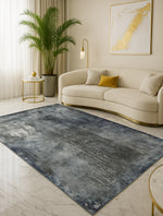 L2 Decor Diamond Area Rug 5' x 8' with Underpad - Blue, Grey