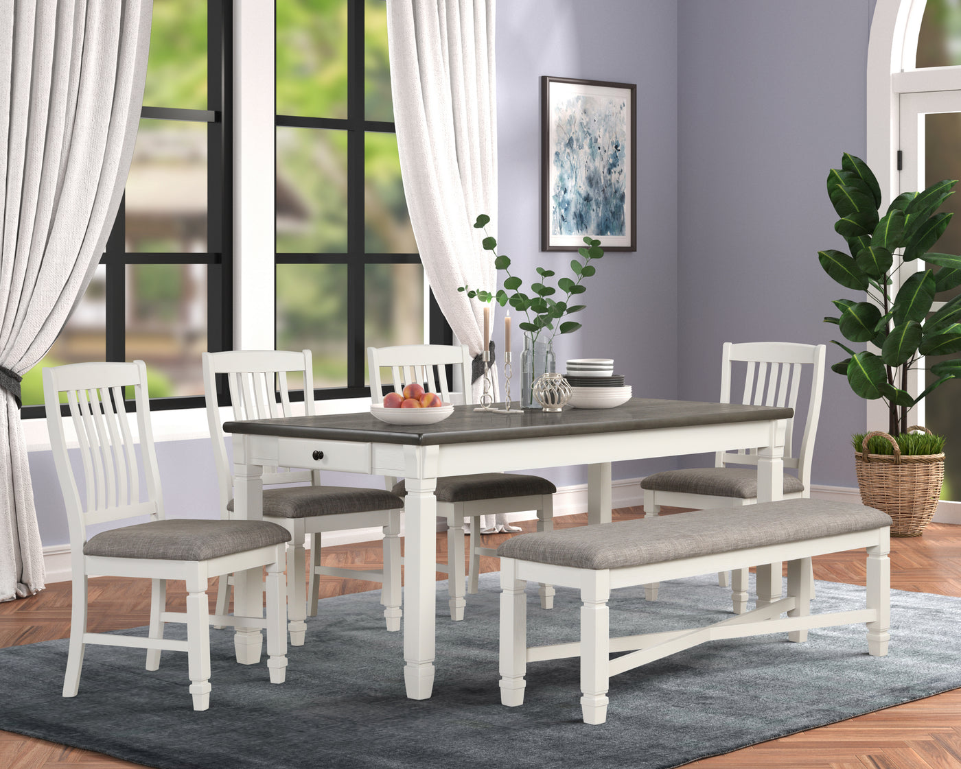 Vespera Dining Chair - White, Grey