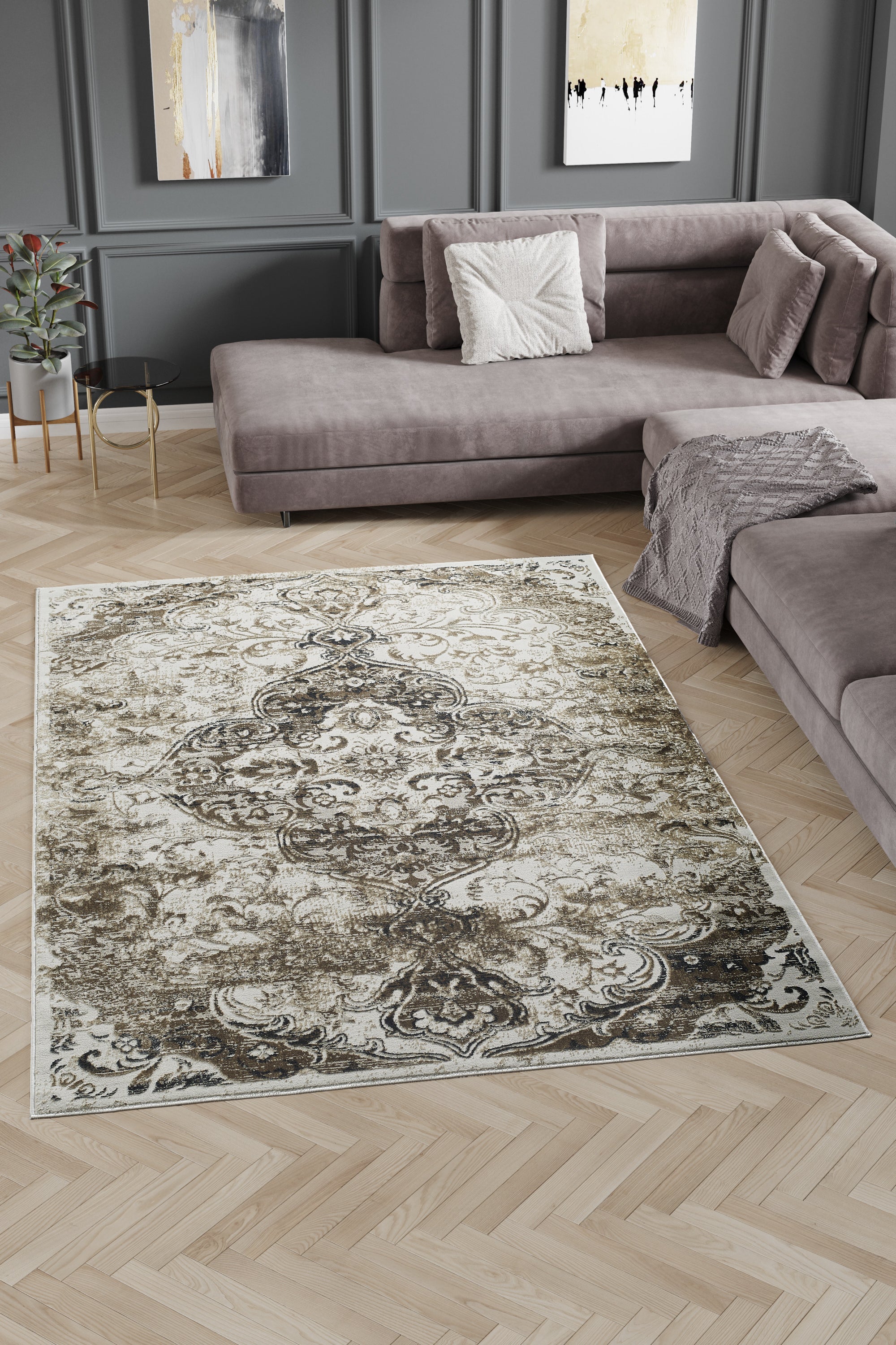 L2 Decor Emojy Area Rug 5' x 8' - Cream