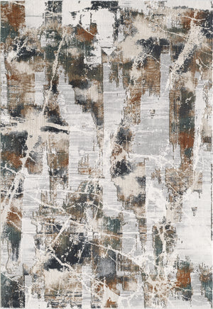 L2 Decor Emojy Area Rug 8' x 11' with Underpad - Grey, Cream