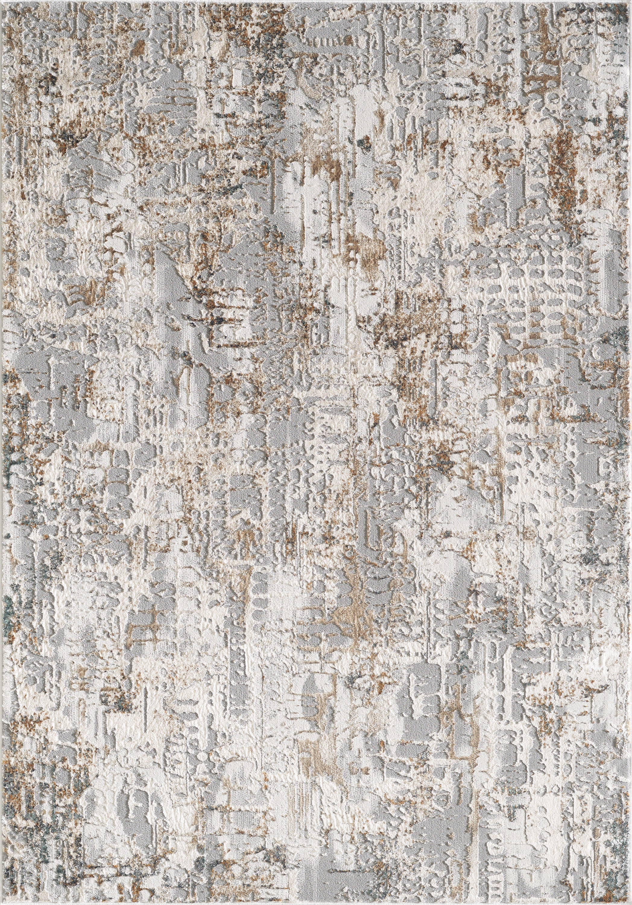 L2 Decor Emojy Area Rug 8' x 11' with Underpad - Dark Grey, Cream